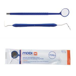 single use Periodontal 2 Piece Examination Kit with Ball Tip Probe used in diagnostic dental procedures
