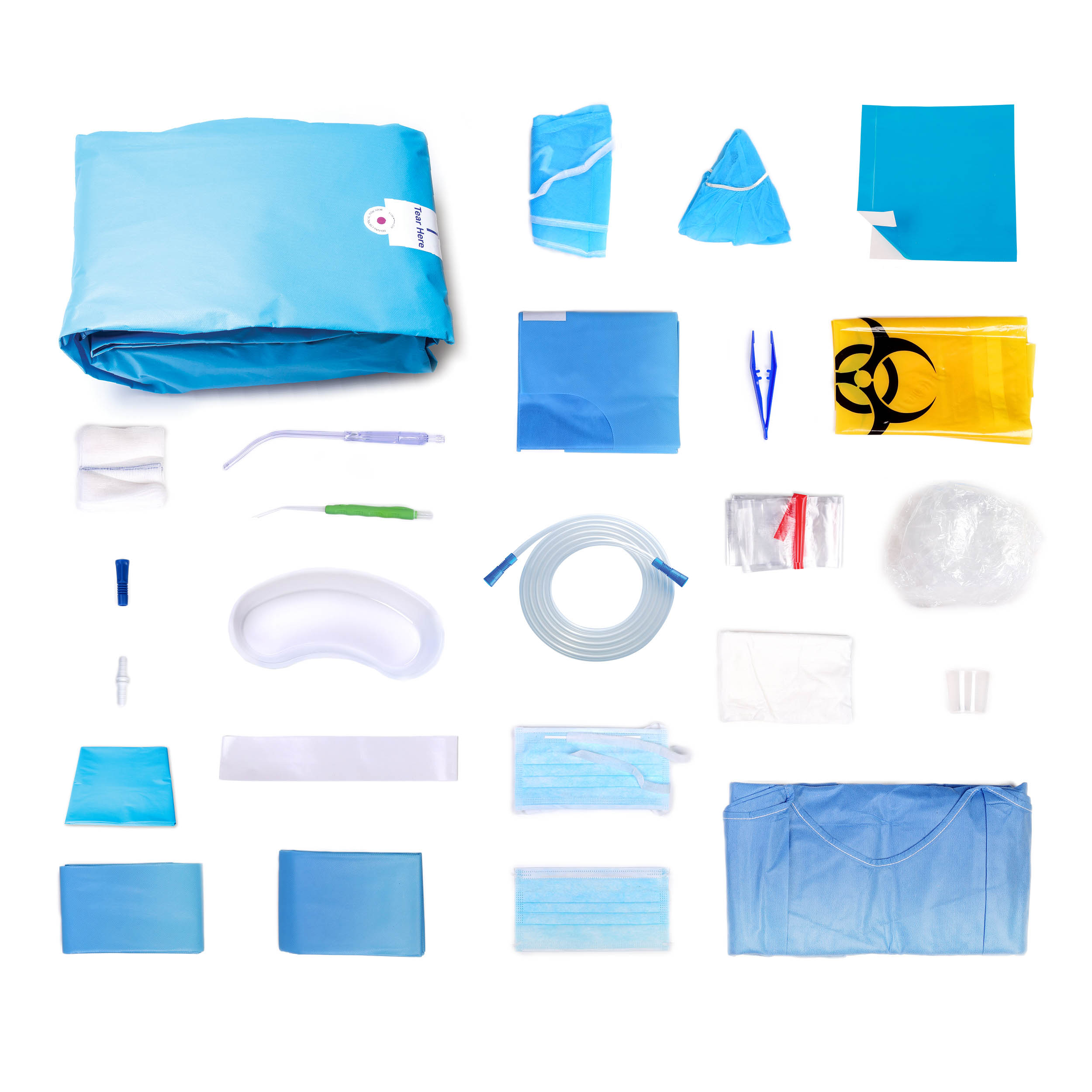dental procedure pack creates an aseptic barrier during oral surgery