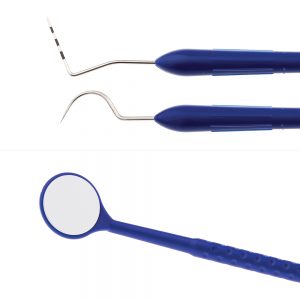 single use mirror and probe two piece dental instrument kit