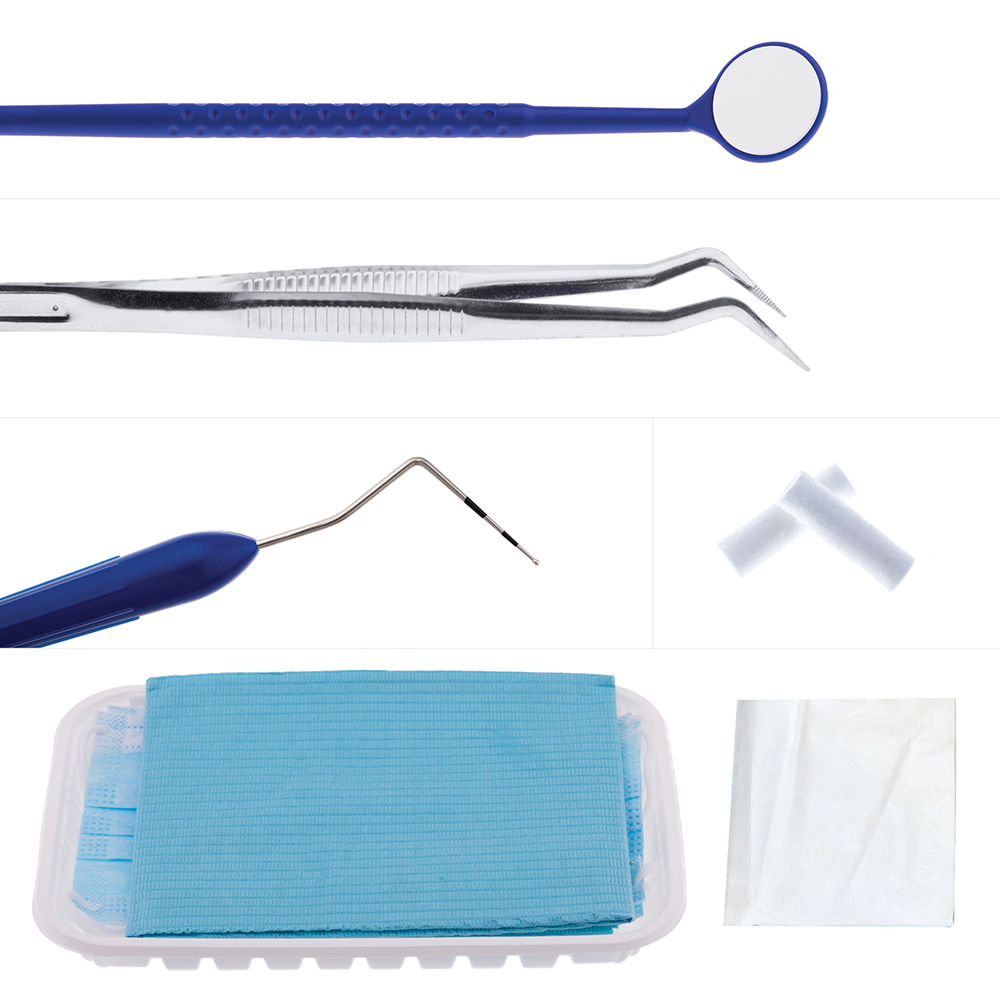 Complete periodontal examination kit with ball tip probe used in diagnostic dental procedure