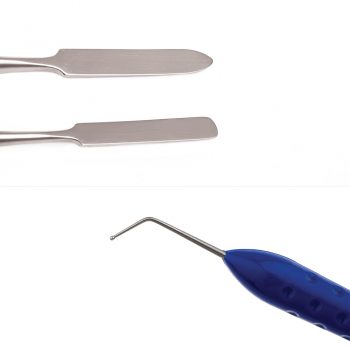 single use spatula and dycal applicator two piece dental restorative instrument kit