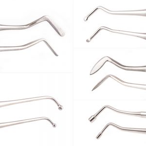 single use Flat Plastic, Ball Burnisher, Medium Spoon Excavator, Carver, Amalgam Plugger five piece dental restorative instrument kit